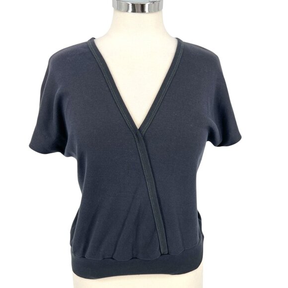 Diane Von Furstenberg For Camicetta Vintage Black V-Neck Knit Top Size Medium - Picture 1 of 10